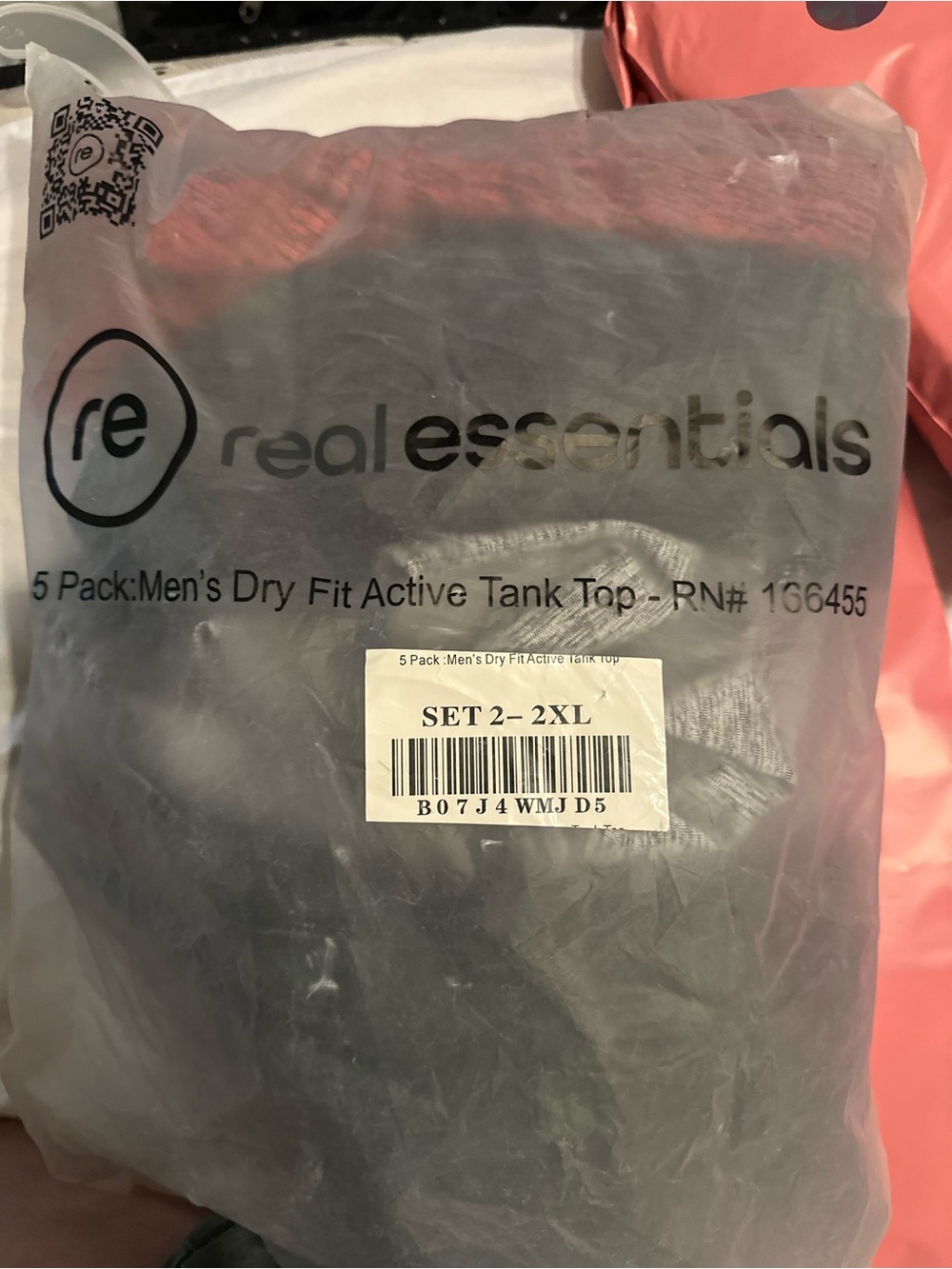 Real Essentials Men’s Dry Fit Active Tank Top - 2XL (Set of 5)
